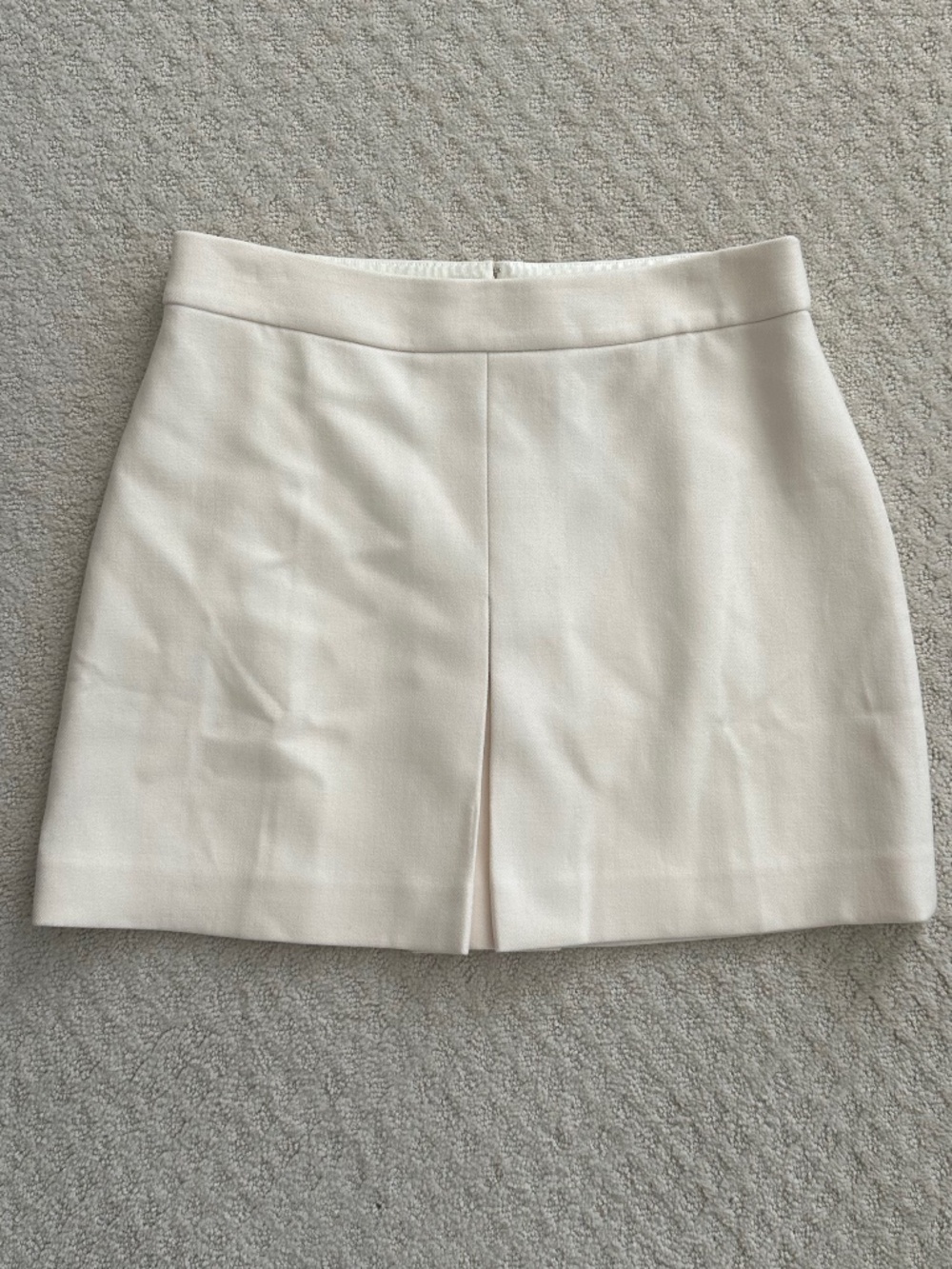 J. Crew 100% Wool Pleated Mini Skirt Ivory 12 Academia Preppy Classic Office NWT